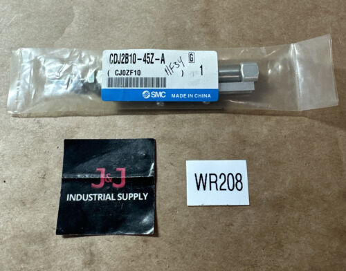 NEW SEALED- SMC CDJ2B10-45Z-A Single Rod Round Body Cylinder 10mm Bore 45mm Str Main Image