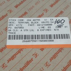 *NEW* BOX OF 100 Weidmuller 0412160000 Disconnect Terminal Blocks 300V +Warranty - Image 5
