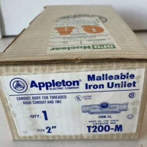 *NEW* 2” Form 35 Conduit Body Malleable Iron Appleton Unilet T-200M (LOT 5) - Image 3