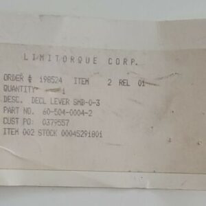 *NEW* Limitorque 60-504-0004-2 Manual Operation Declutch Lever + Warranty! - Image 2