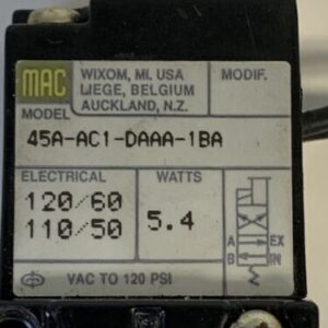 MAC 45A-AC1-DAAA-1BA Solenoid Valve Fast Shipping!~Warranty~ - Image 2