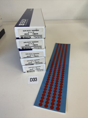 BRADY QD-25-RD Y36379 Quik-Dots MarkersStickers 25 Sheets Per Box Lot Of 5 Boxes Main Image
