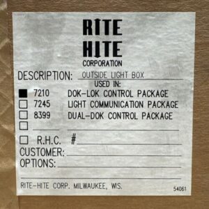 FACTORY NEW IN BOX- RITE HITE Dok-Lok 7210 Outside Light Box Vehicle Restraint - Image 2