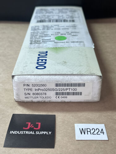 NEW- Mettler Toledo 52002560 InPro 3250SG/225/PT100 pH Sensor Probe || FAST SHIP Main Image