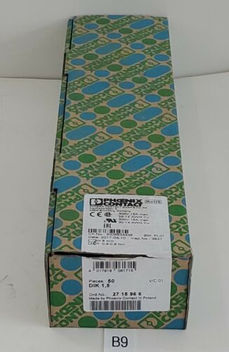 *NEW* BOX OF 50 Phoenix Contact 27 15 96 6 DIK 1,5 Terminal Blocks + Warranty! Main Image