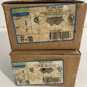 O-Z GEDNEY 90 DEGREE CORNER ELBOWS FEMALE FITTING 1" FF-100 2- BOXES OF 5 - Image 1