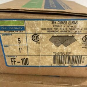O-Z GEDNEY 90 DEGREE CORNER ELBOWS FEMALE FITTING 1" FF-100 2- BOXES OF 5 - Image 6