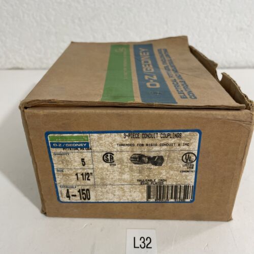O-Z/Gedney Conduit Coupling 4-150 Size: 1 1/2" *Box of 5* New Surplus Main Image