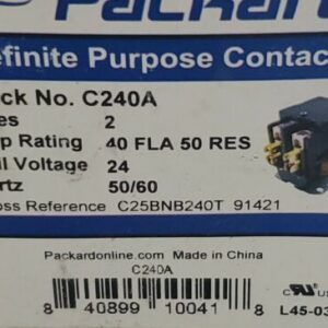 *NEW* LOT OF 2 Packard PACKARD C240A Contactors 2 Pole 40 Amps 24 Coil Voltage - Image 8