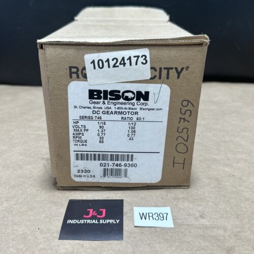 FACTORY NEW IN BOX- Bison DC Gearmotor Series 746 60:1 021-746-9360 || WARRANTY Main Image