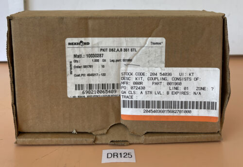BRAND NEW IN FACTORY PACKAGE- Rexnord PKIT DBZ A B 351 STL #001960 || Warranty! Main Image