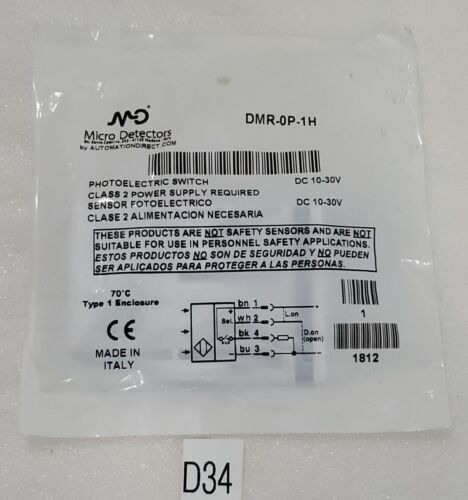 *NEW SEALED* Automation Direct DMR-0P-1H Photoelectric Switch 10-30V + Warranty! Main Image