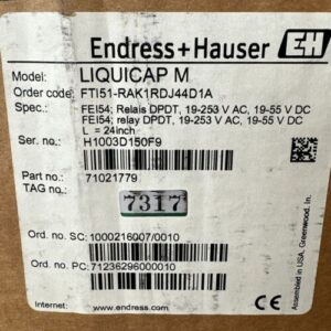 Endress Hauser Liquicap M FTI51-RAK1RDJ44D1A L-24” FEI54 19-234VAC/19-55VDC 1.6W - Image 2