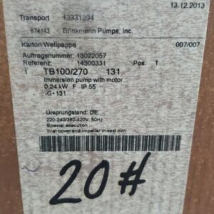 *NEW* Brinkmann Pump TB100/270-G+131 Immersion Pump w/ Motor + Warranty! - Image 3