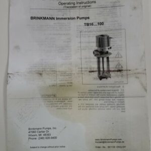 *NEW* Brinkmann Pump TB100/270-G+131 Immersion Pump w/ Motor + Warranty! - Image 7