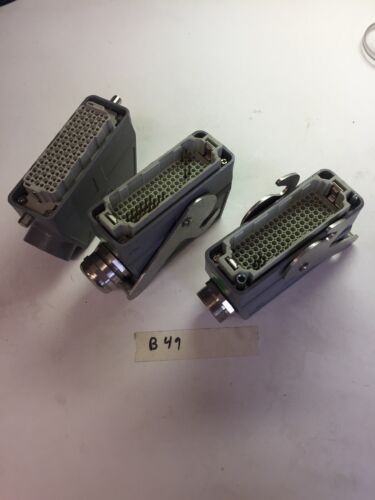 Harting HS12 24Pin 15A 500V Male Female Hinge Lock Cable Plug Ends 3 Pieces Main Image