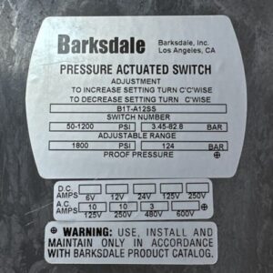 BRAND NEW- Barksdale Bourdon Tube Pressure Switch 50-1200PSI, 1800PSI MAX 🇺🇸 - Image 5