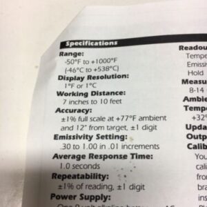 Dickson IR550 Infrared Temp Indicator Warranty! Fast Shipping! - Image 9