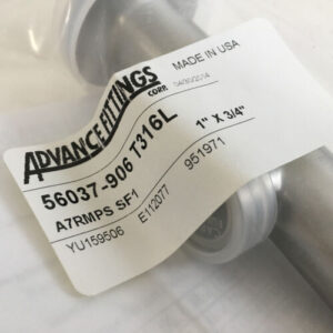 *NEW* Advance Fittings 56037-906 T316L A7RMPS 1” X 3/4” + *Warranty* - Image 2