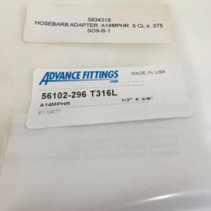 *NEW* LOT OF 2 Advance Fittings 56102-296 T316L A14MPHR 1/2” X 3/8” + *Warranty* - Image 3