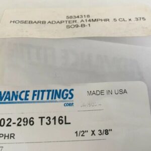 *NEW* LOT OF 2 Advance Fittings 56102-296 T316L A14MPHR 1/2” X 3/8” + *Warranty* - Image 4