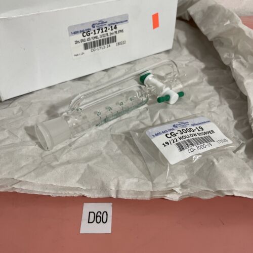 New Chemglass CG-1712-14 25mL Addition Funnel, Graduated Fast Shipping! Main Image