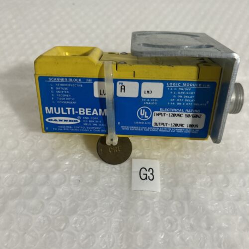 Banner LV1 Multi-Beam Retroreflective Photoelectric Scanner Block 120VAC Main Image
