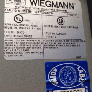 Wiegman Floor Mount Enclosure WA723636FS 36-1/2 X 36-1/2 X 72 Hoffman Enclosure - Image 6