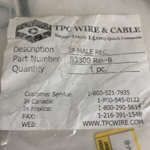 TPC Wire and Cable 83300 Rev. B 3P Male REC (Lot Of 2) - Image 2