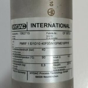 *PREOWNED* Hydac 1362715 Hydraulic Inline Filter PMRF 1 E/1D1040F00/N10FME10PP1F - Image 2