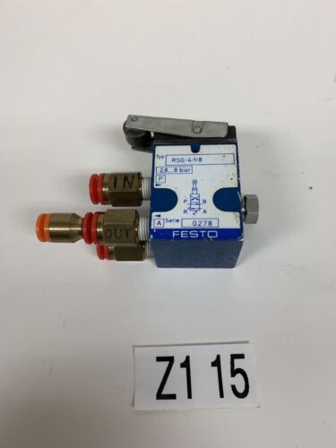 Festo RSG-4-1/8 (2951) Roller Lever Arm Air Valve! *USED WITH FITTINGS! Main Image