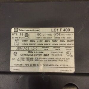 Used Telemecanique Square D Contactor LC1 F 400 Warranty Fast Shipping - Image 2
