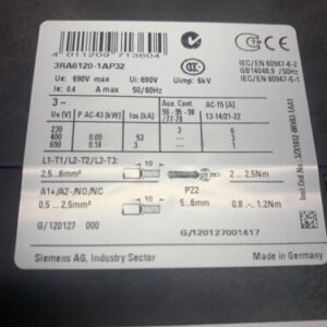 *New In Box* Siemens 3RA6120-1AP32 Compact Load Feeder + Warranty Fast Shipping - Image 3