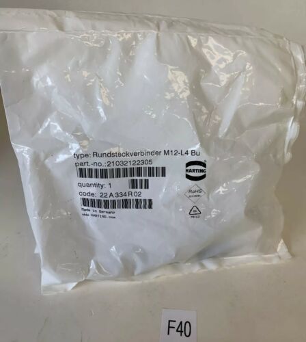 *LOT OF 4* NEW SEALED HARTING 21032122305 Modular Connectors / 4P M12-L FEMALE Main Image