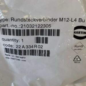 *LOT OF 4* NEW SEALED HARTING 21032122305 Modular Connectors / 4P M12-L FEMALE - Image 2