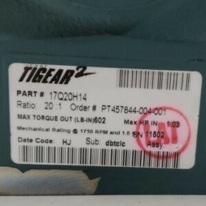 *NEW* Dodge 17Q20H14 Tigear 2 Gear Reducer 20:1 Ratio PT457844-004-001 +Warranty - Image 6