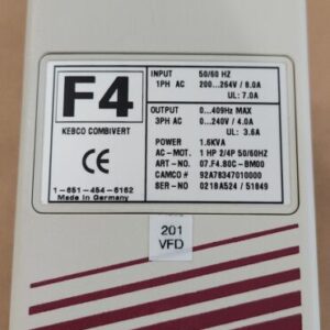 *PREOWNED* KEB Combivert 07.F4.SOC-BM00 VFD 200-264V 1.6kvA 1Hp + Warranty! - Image 2