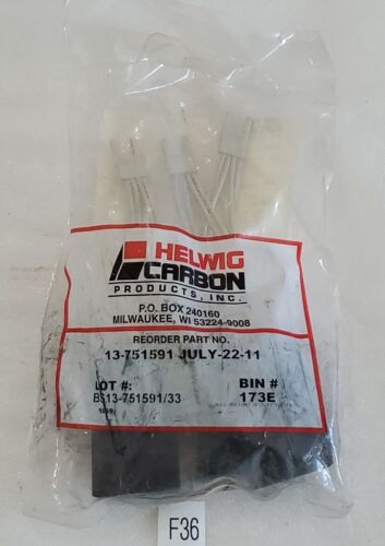 *NEW IN BAG* BAG OF 3 Helwig 13-751591 Carbon Motor Brushes + Warranty! Main Image