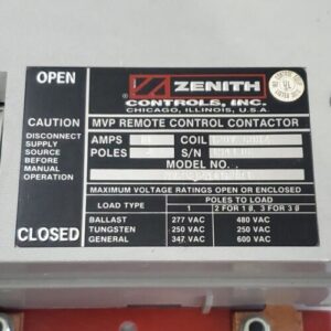 Zenith Controls 194136 MVP Remote Control Contactor 30A 120V 60Hz 2P + Warranty! - Image 3