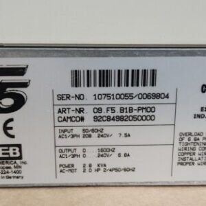 *PREOWNED* KEB Combivert 09.F5.B1B-PM00 Vfd Drive 208-240V 1/3~Ph 7.5A +Warranty - Image 8