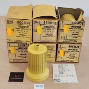*NEW* [6] Hubbell 60CM36 Insulprene Yellow Triple Seal Cover 4&5 Wire + Warranty - Image 1