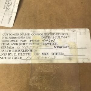 *New Ashcroft - B464S XLEMH Pressure Switch# - Image 5