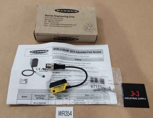 *BRAND NEW* Banner QS18VN6AF100Q5 Photoelectric Sensor 10-30Vdc 67643 + Warranty Main Image