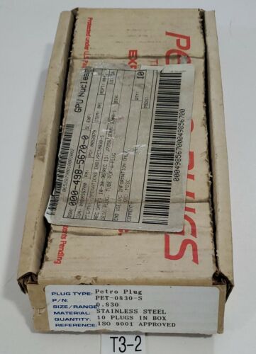 *NEW* BOX OF 10 Petro Plugs PET-0830-S Stainless Steel Plugs .830" + Warranty! Main Image
