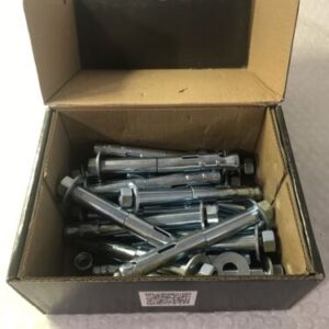 *New Open Box (20) 1/2" x 4" Zinc Plated Hex Nut Sleeve Anchor Bolts # - Image 1