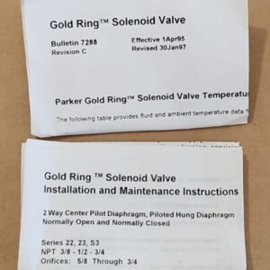 *NEW* Parker 12FS3C2348ACF Gold Ring Unit Valve 3/4" NOT/ORF W69-258 + Warranty! - Image 8