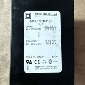 BRAND NEW- Square D 9080 LBC163101 Power Distribution Block 600V, 255A CU Only - Image 2