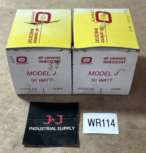 (2) NEW IN BOX- Ohmite Wirewound Rheostat Potentiometer RJS50R 50ohm 50W 🇺🇸 Main Image