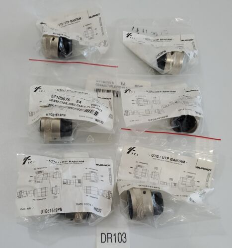 *NEW* LOT OF 6 Burndy UTG61619PN UTG/UTP Bantam Connectors + Warranty! Main Image