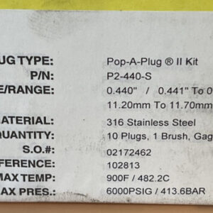 FACTORY SEALED-Pop-A-Plug P2 Heat Exchanger Tube Plugging System P2-440-S 0.440” - Image 2